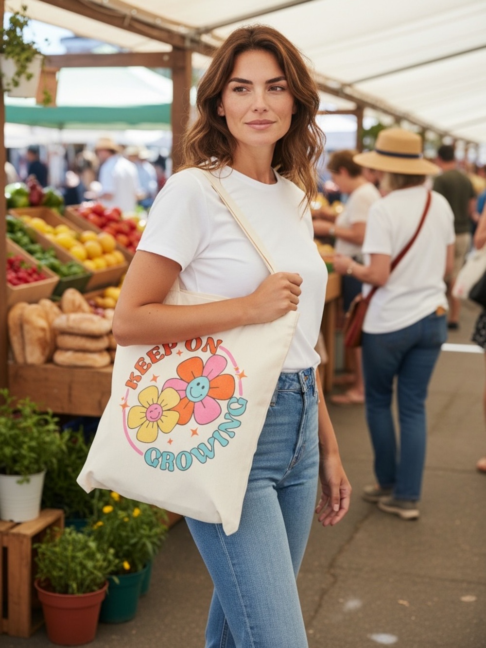 “Keep on growing” Canvas Tote Bag